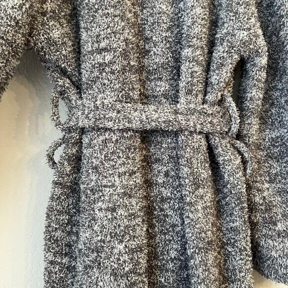 NWT Barefoot Dreams Cozy Chic Robe Size 2 Graphite Heathered Gray Long Plush - Picture 4 of 7